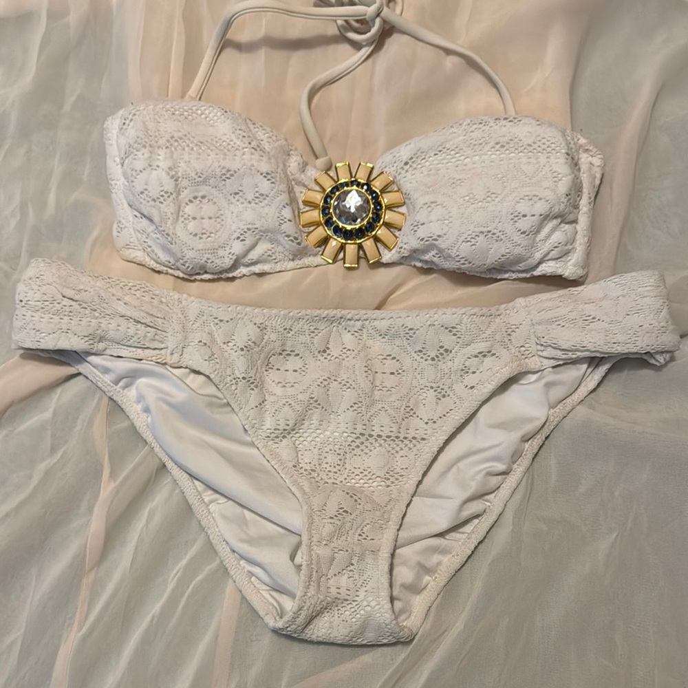 Victoria's Secret Cream Lace Bikini